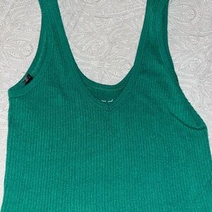 Urban Outfitters Teal Ribbed Tank Top